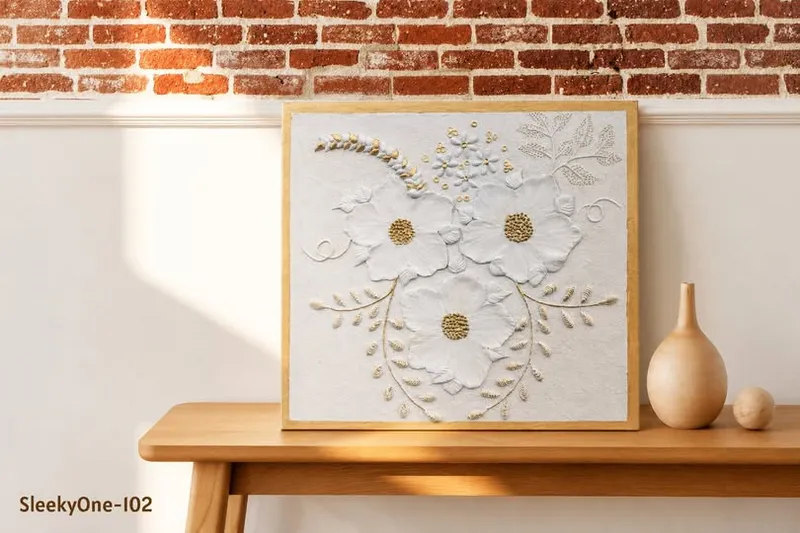 SleekyOne - SleekyOne-102: Handcrafted White Floral 3D Texture Wall Art in Bangladesh | SleekyOne